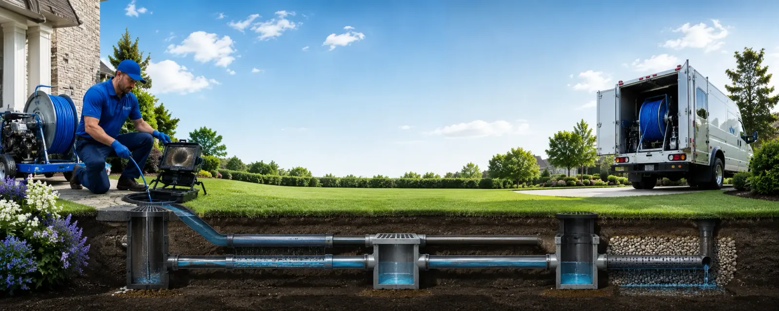 Outdoor drain cleaning information for New Suffolk, NY